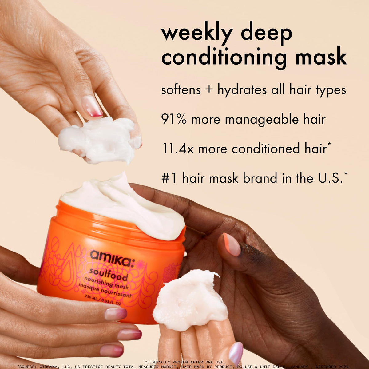 amika open jar displaying rich creamy texture that conditions hair deeply