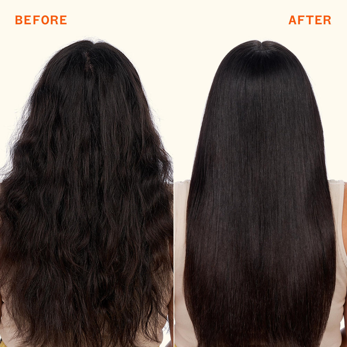 amika applied to damp hair mid-lengths, reduces frizz and tangles