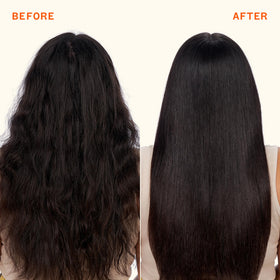 amika applied to damp hair mid-lengths, reduces frizz and tangles