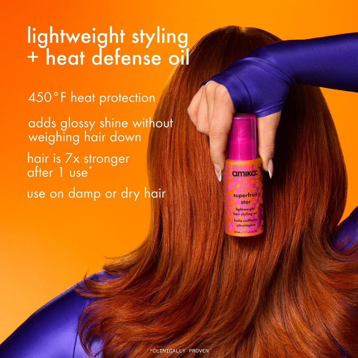 amika back label with ingredients and directions, easy reference