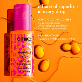 amika oil drop pouring to show lightweight texture and absorbency