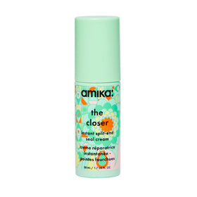 amika The Closer front packaging showing product and benefit for smoother ends