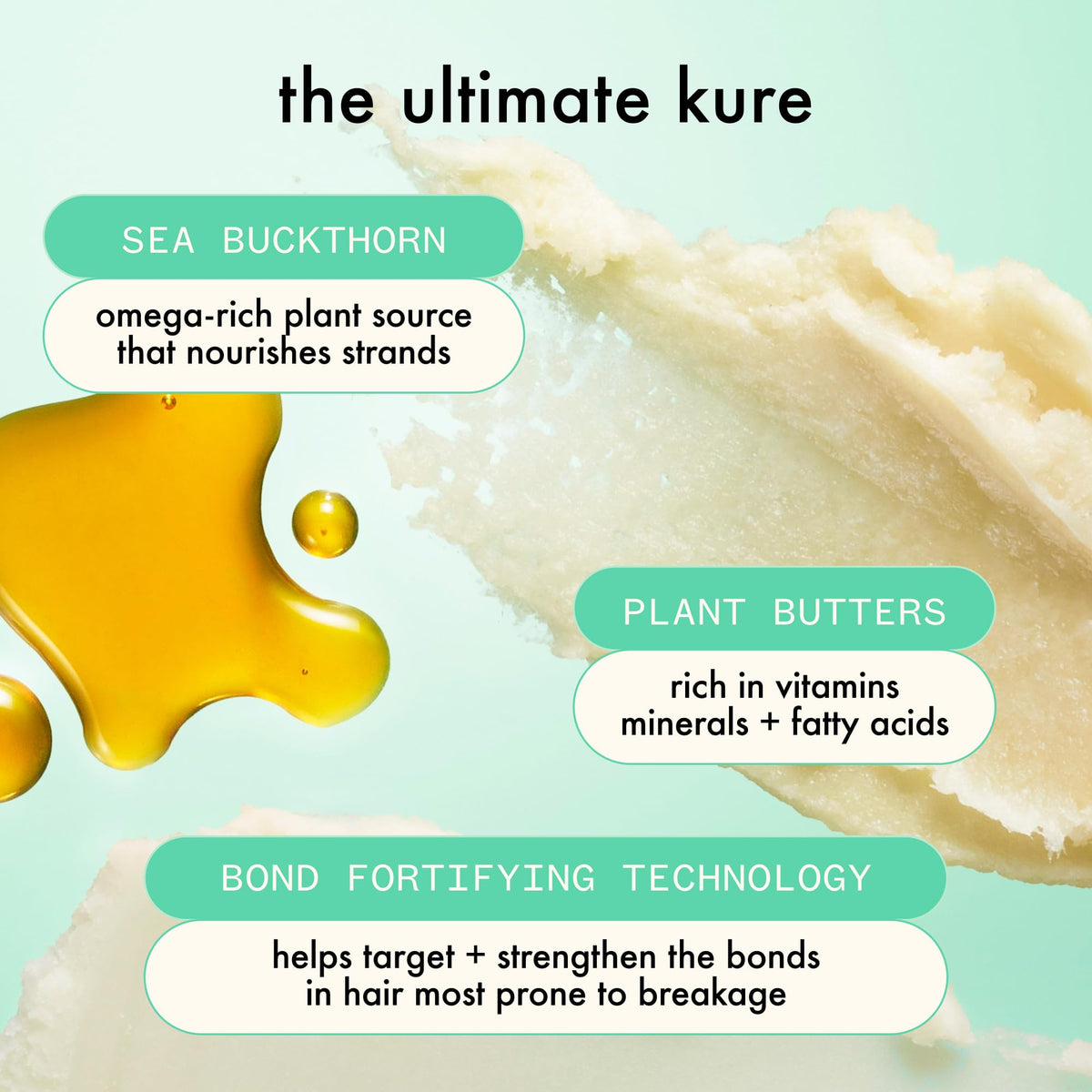 amika the kure left-in on damp hair showing smoothing and protection benefit
