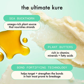 amika the kure left-in on damp hair showing smoothing and protection benefit