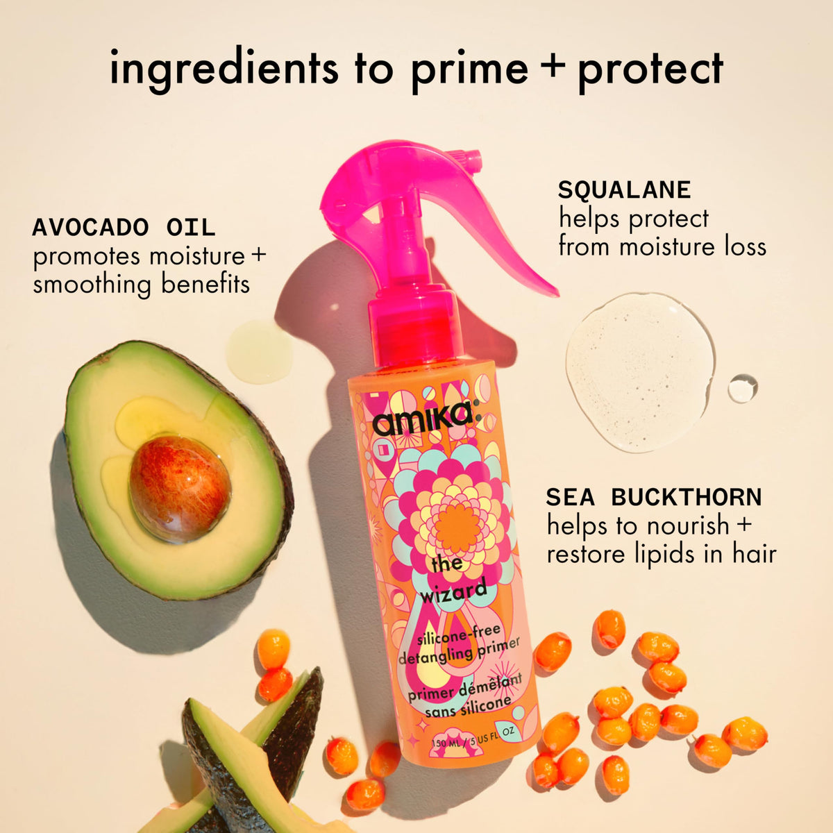Amika pump dispensing light mist texture for fast absorbency and lightweight feel