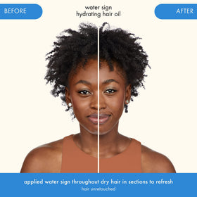 Amika smoothed on dry hair showing added shine and smoothness