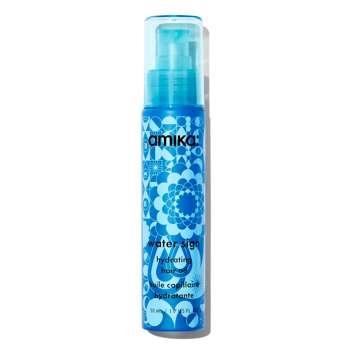 Amika bottle front view showing label and product benefit