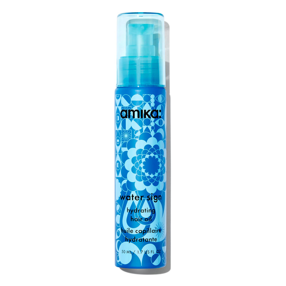 Amika bottle front view showing label and product benefit