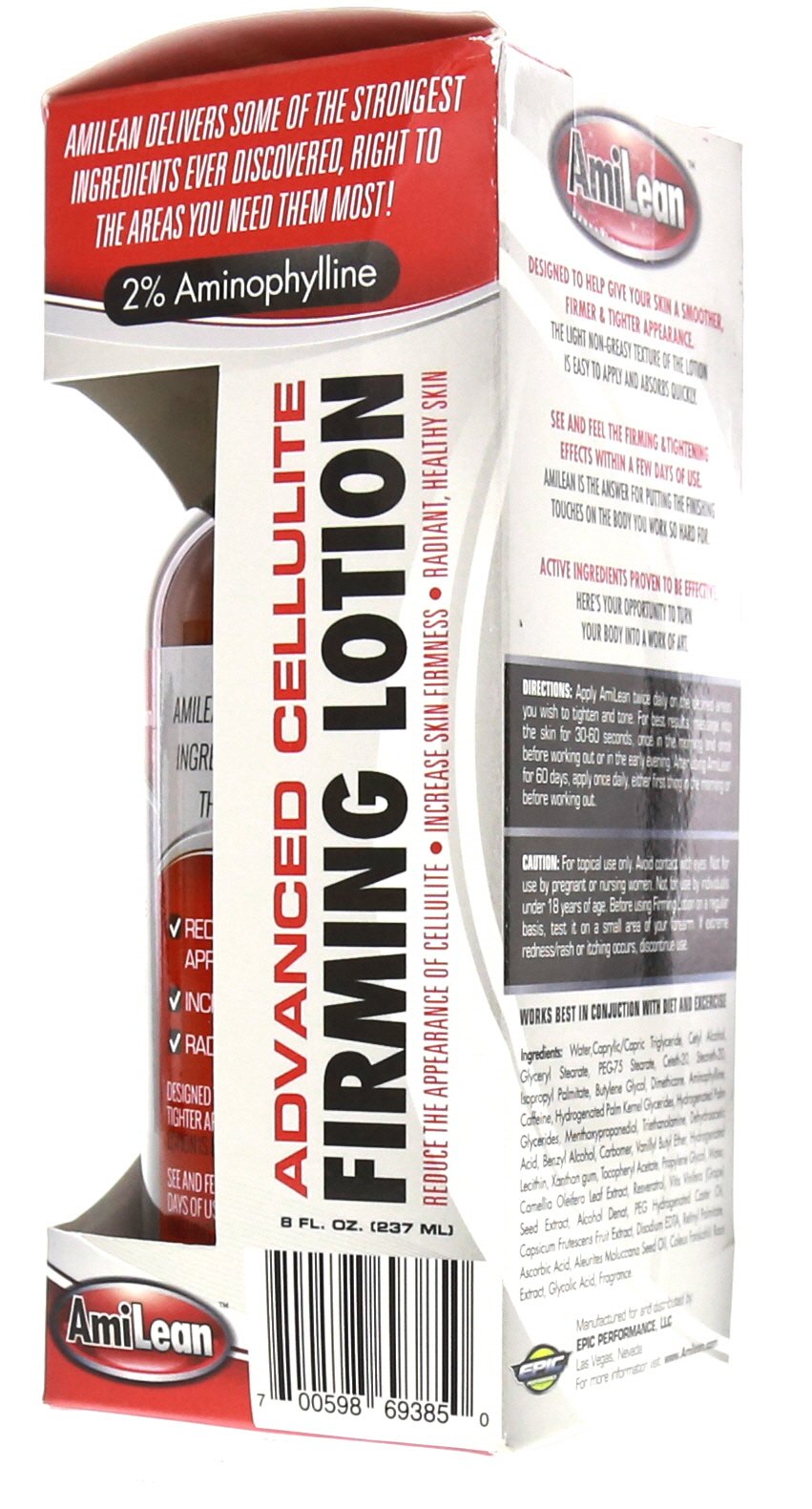 AmiLean ingredient label close-up highlighting aminophylline and active components