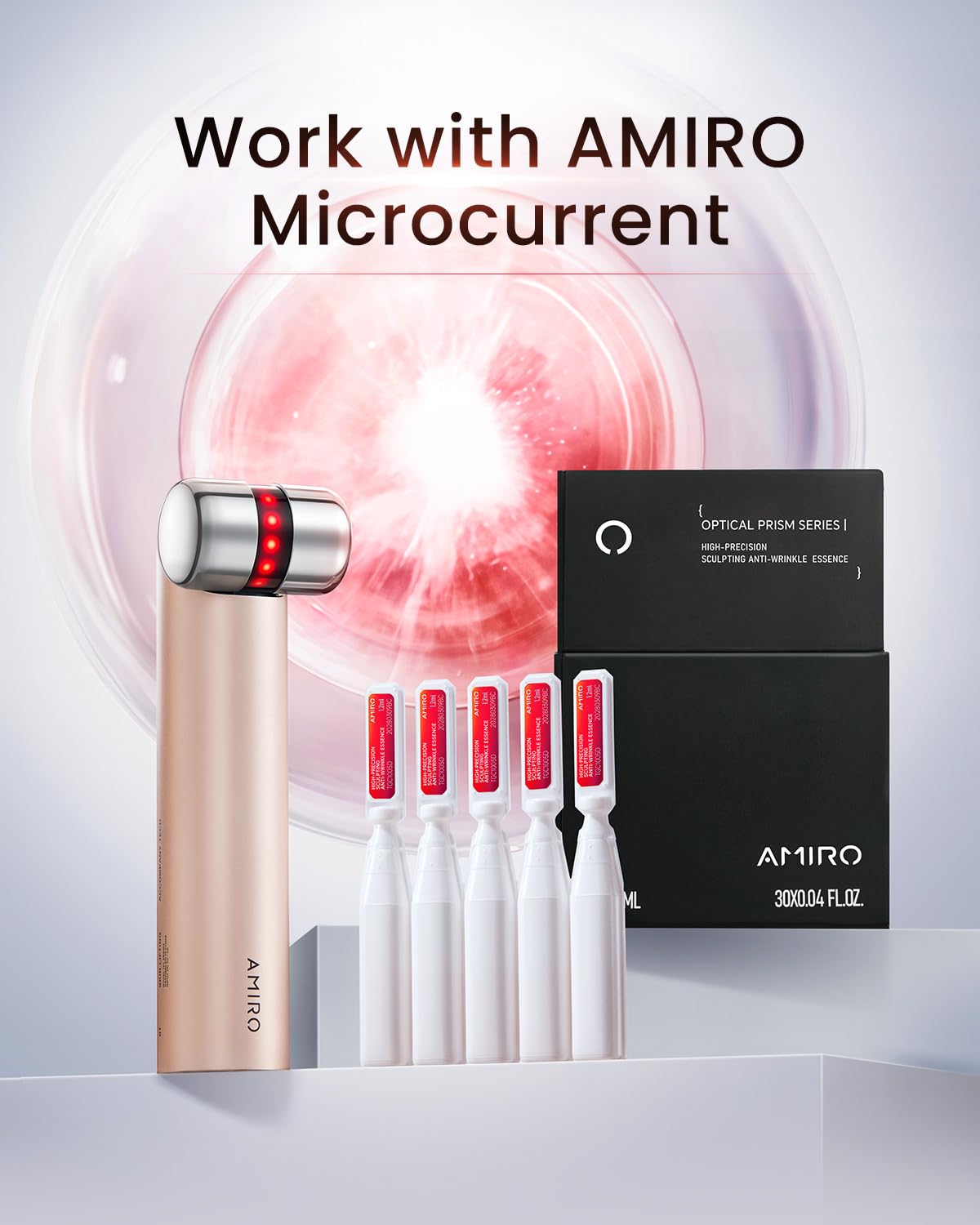 AMIRO application on model's face demonstrating layering and radiant finish