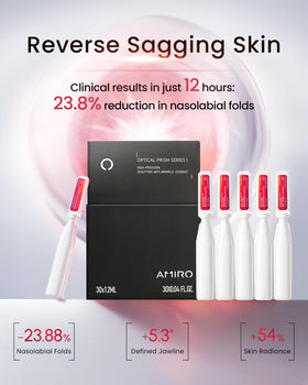 AMIRO single ampoule open with drop of serum for precise fresh dosing