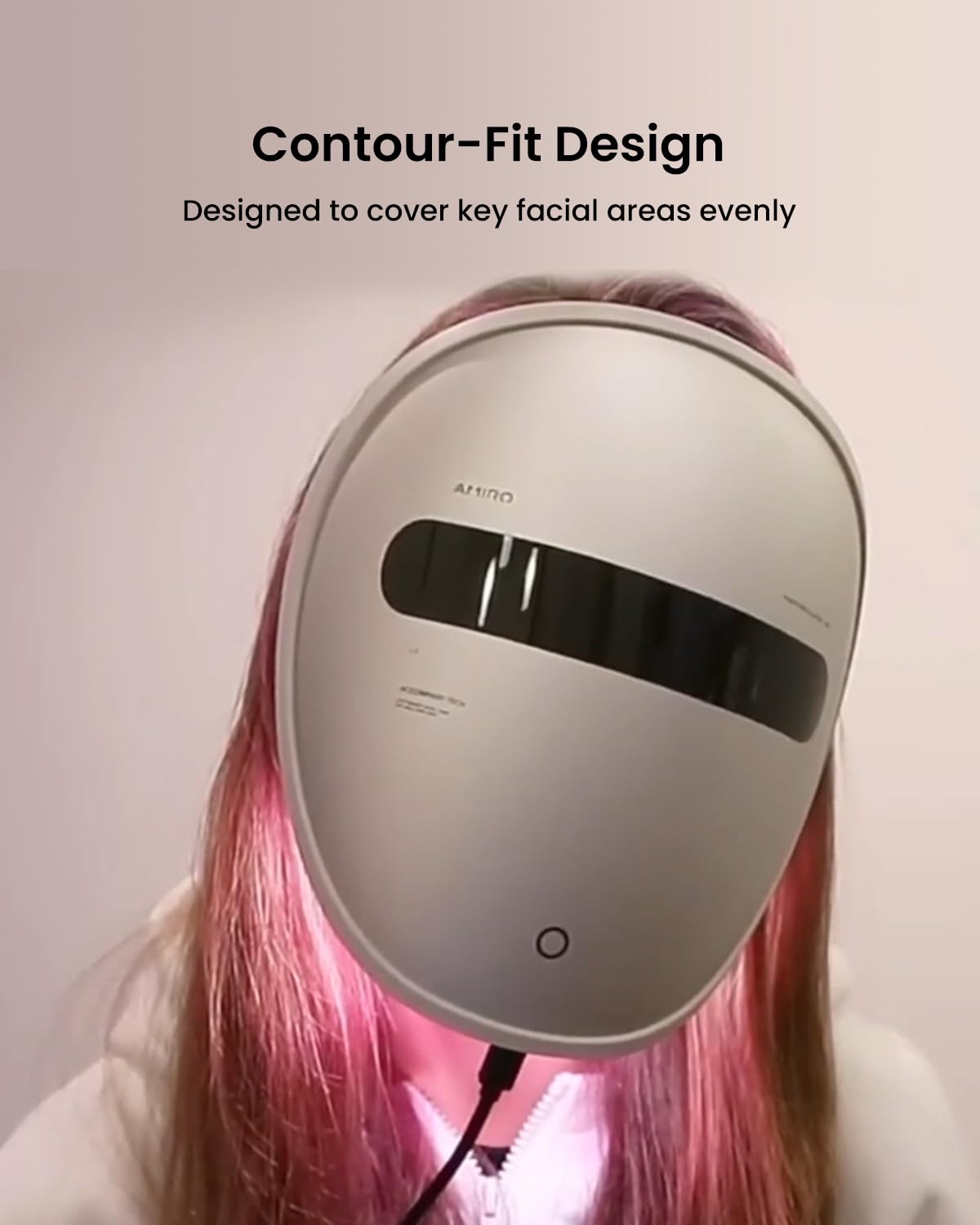 AMIRO mask held in hand for size comparison showing portable convenience benefit