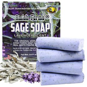 Amish Farms front packaging showing product and benefits for clean skin