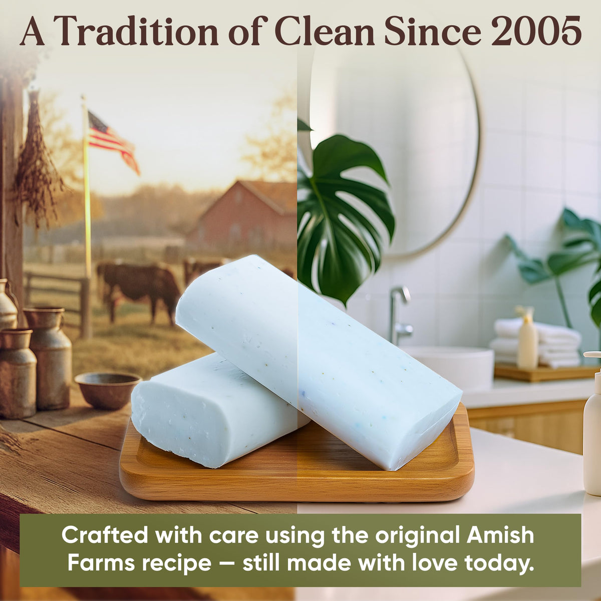 Amish Farms lifestyle bathroom display showing guest-ready convenience