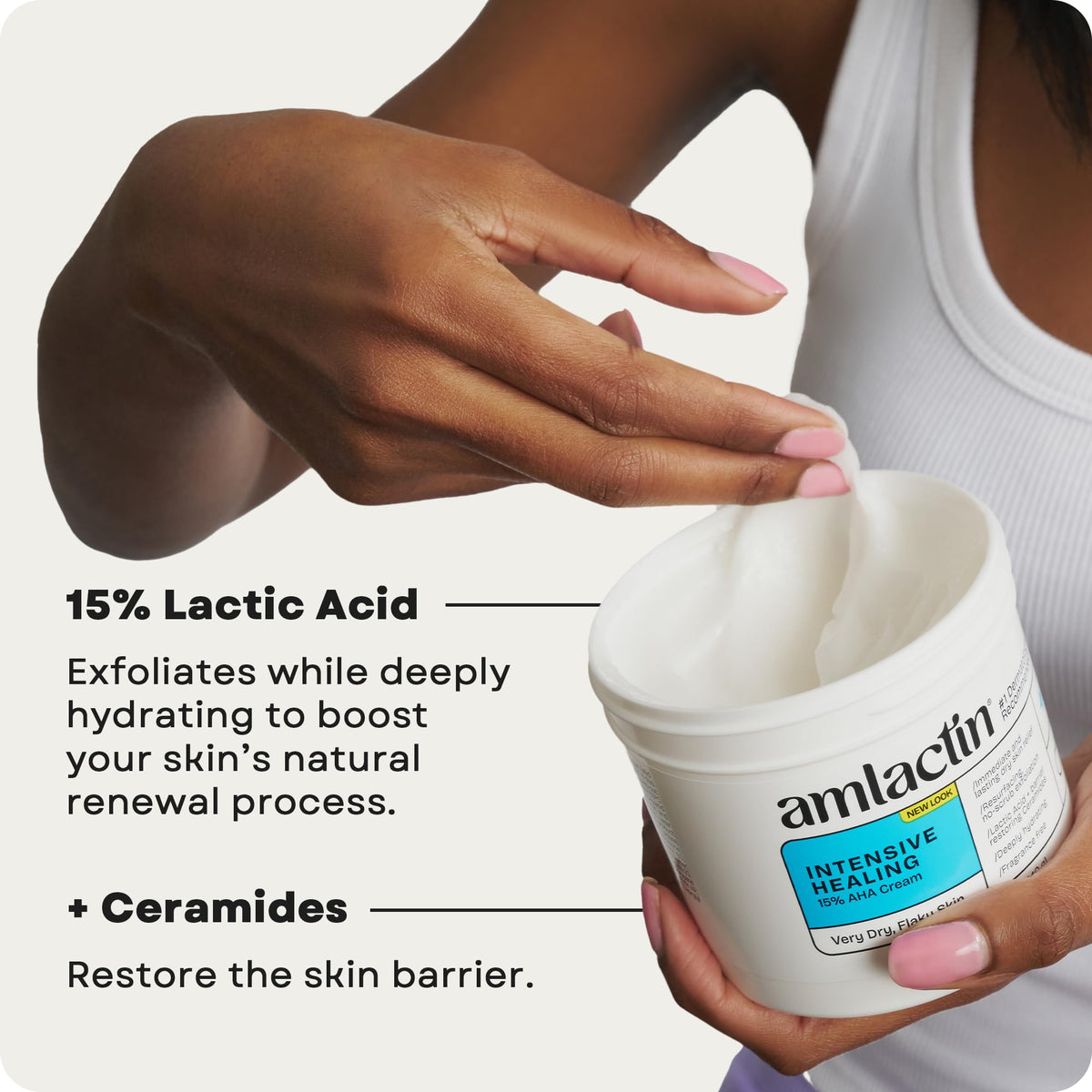 Applying AmLactin to elbow demonstrates targeted relief for rough skin
