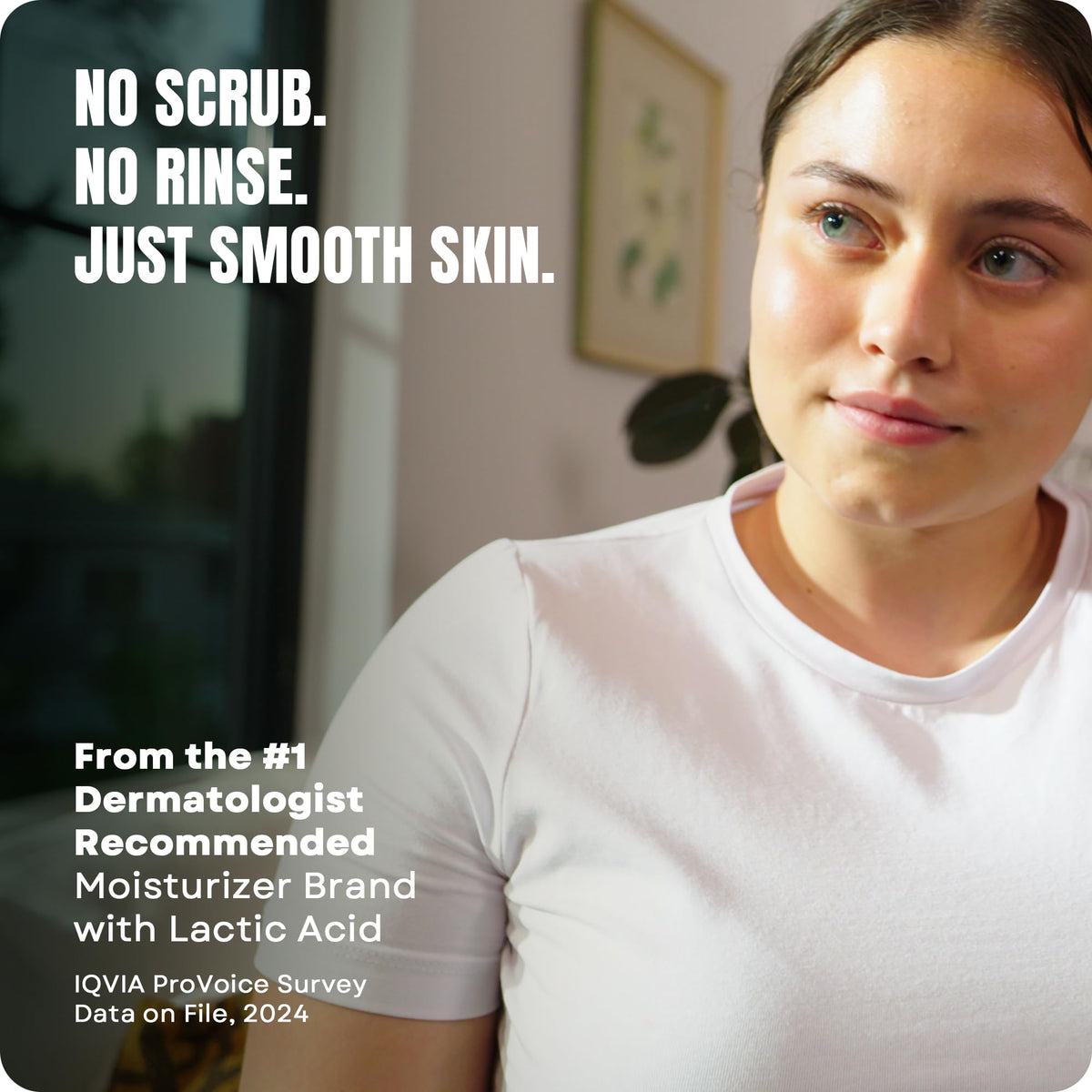 Applying AmLactin to forearm to show gentle exfoliation and immediate comfort
