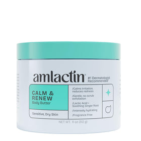 AmLactin jar front view showing packaging and clear benefits