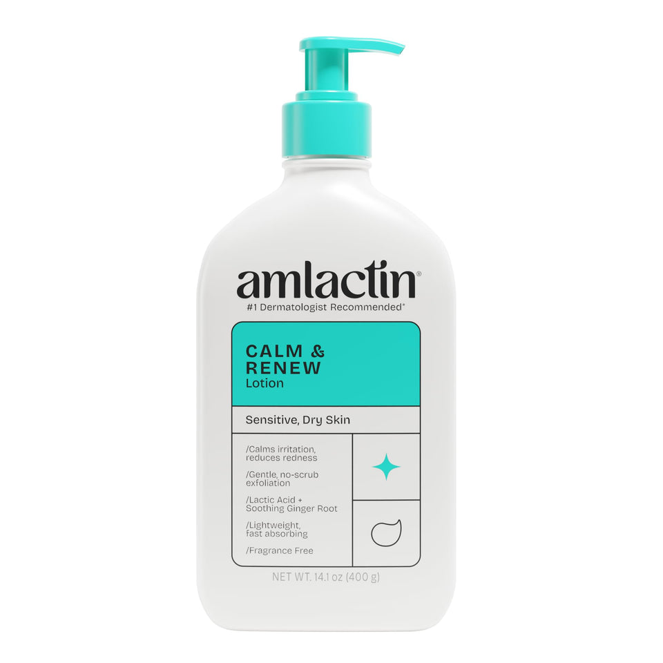 AmLactin bottle front view showing branding and size for easy identification