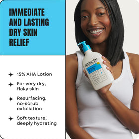 AmLactin close-up of lotion texture highlighting smooth absorption benefit
