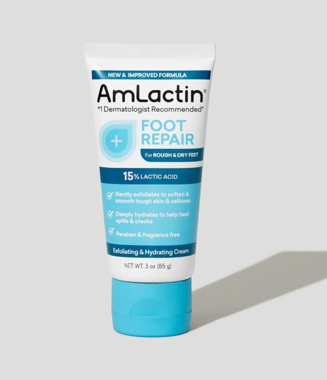 Hand holding AmLactin tube to show portability and easy dispensing on-the-go