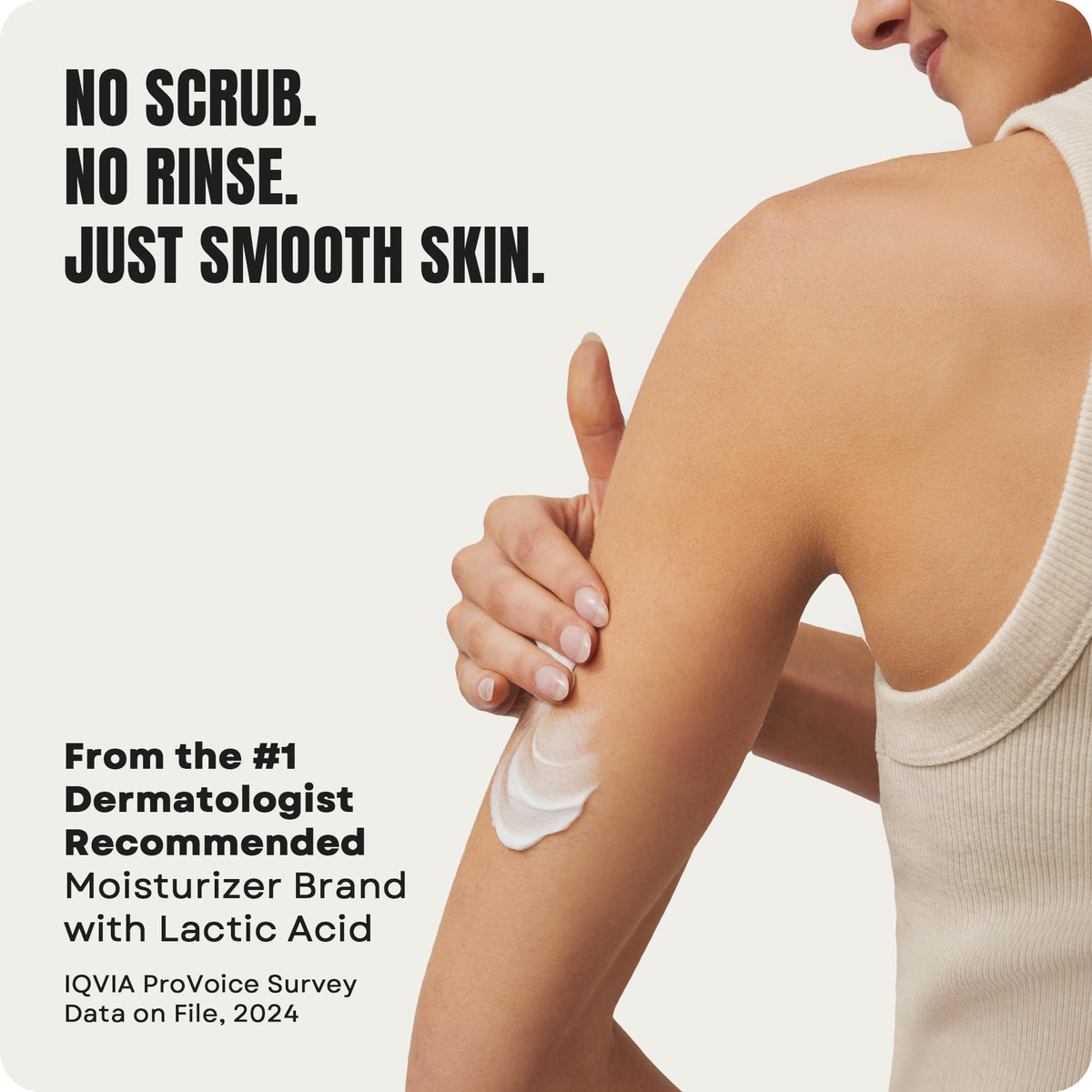 AmLactin graphic highlighting lactic acid ingredient and exfoliating benefit