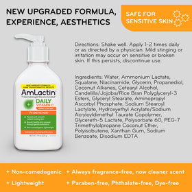 AmLactin label close-up showing 7% lactic acid and Vitamin C for ingredient clarity