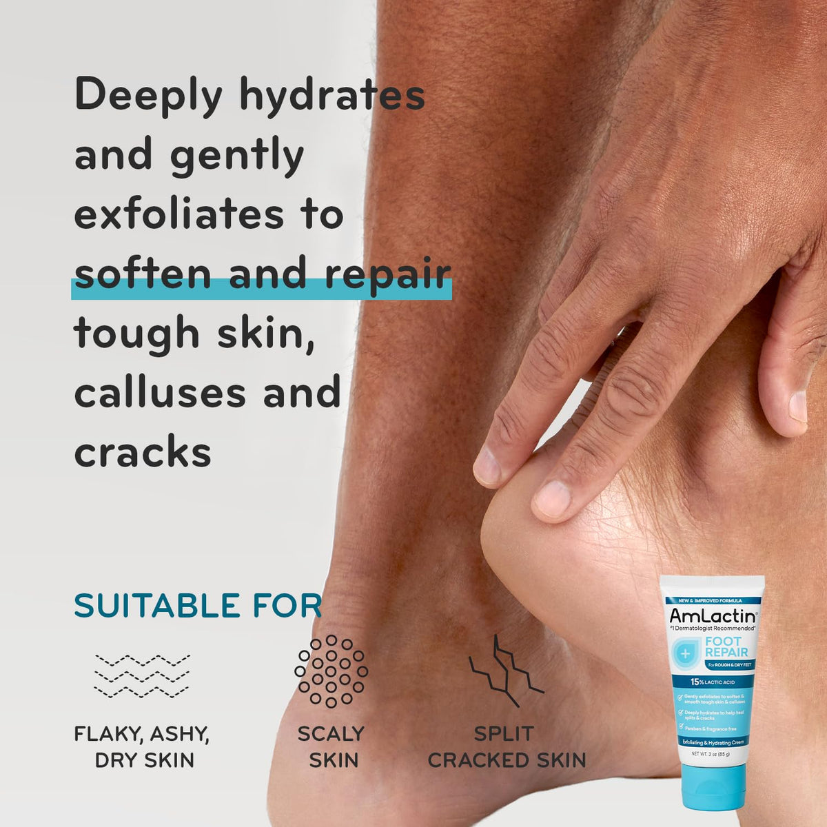 AmLactin moisturizing socks detail showing soft fabric that locks in cream for overnight results
