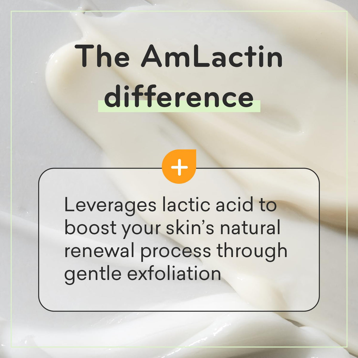 AmLactin bottle held in hand displaying scale and travel-friendly size advantage