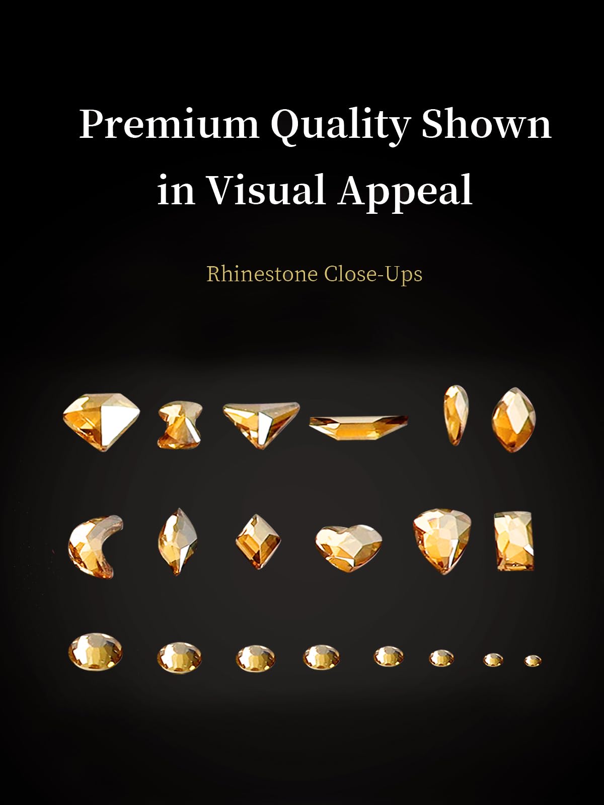 AMLAVIFISH close-up of gold crystal texture highlighting clarity and reflective brilliance for eye-catching nails