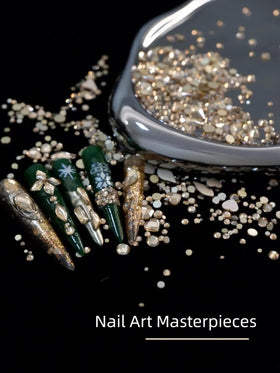 AMLAVIFISH compartment box open to show organized shapes keeping rhinestones separated and travel-ready