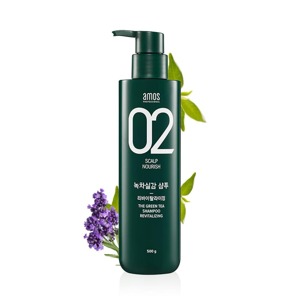 AMOS PROFESSIONAL front packaging showing bottle and clear product benefits