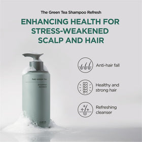 AMOS PROFESSIONAL shampoo pour showing lightweight gel texture and easy spread