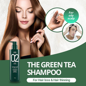 AMOS PROFESSIONAL label close-up illustrating green tea and ingredient clarity