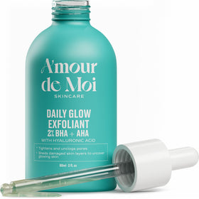 Amour De Moi front packaging showing clear bottle and label, conveys trustworthy formula