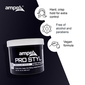 AmPro Pro Styl next to common items showing 32 oz size for value and long-lasting use benefit