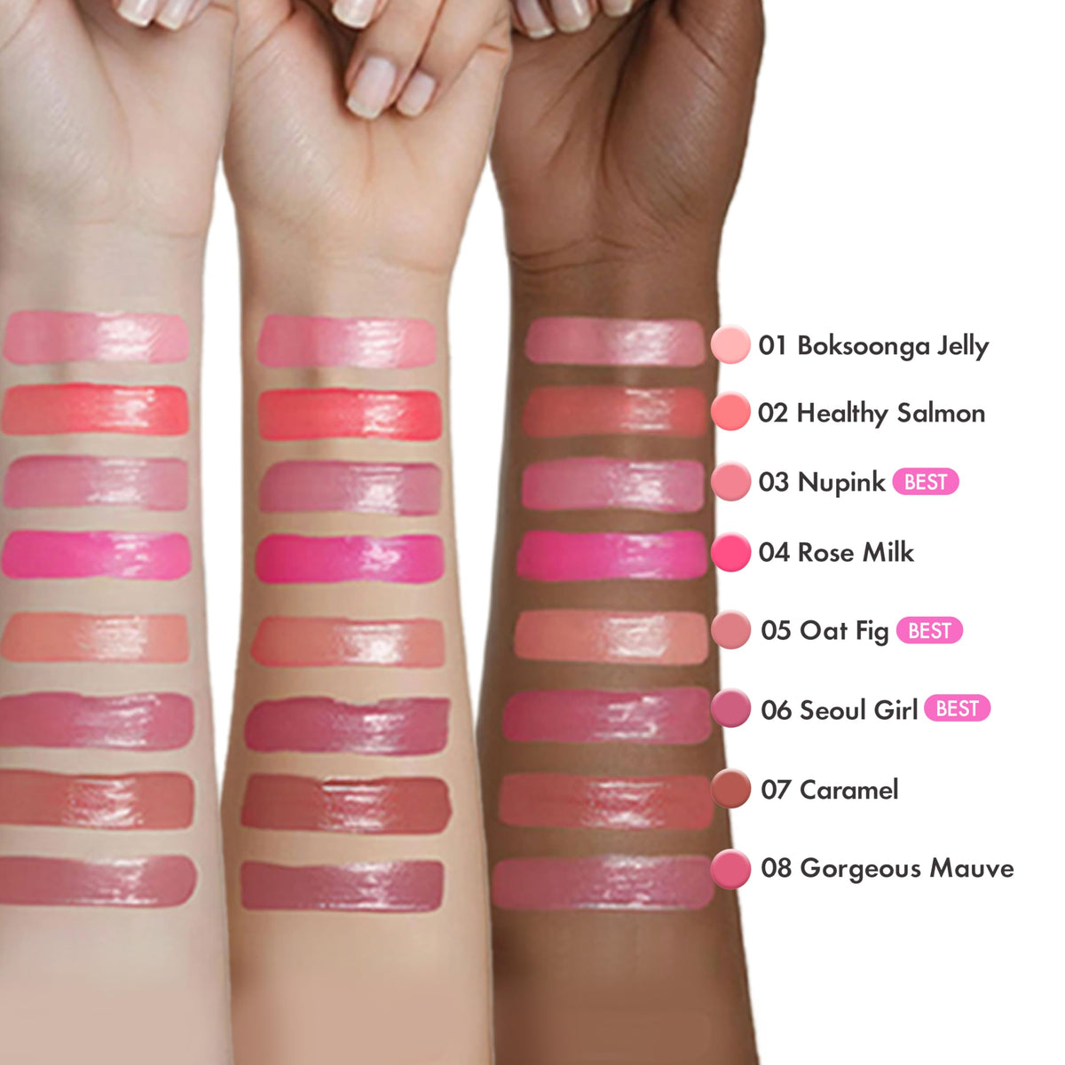 Amuse before and after lips showing color payoff and hydration