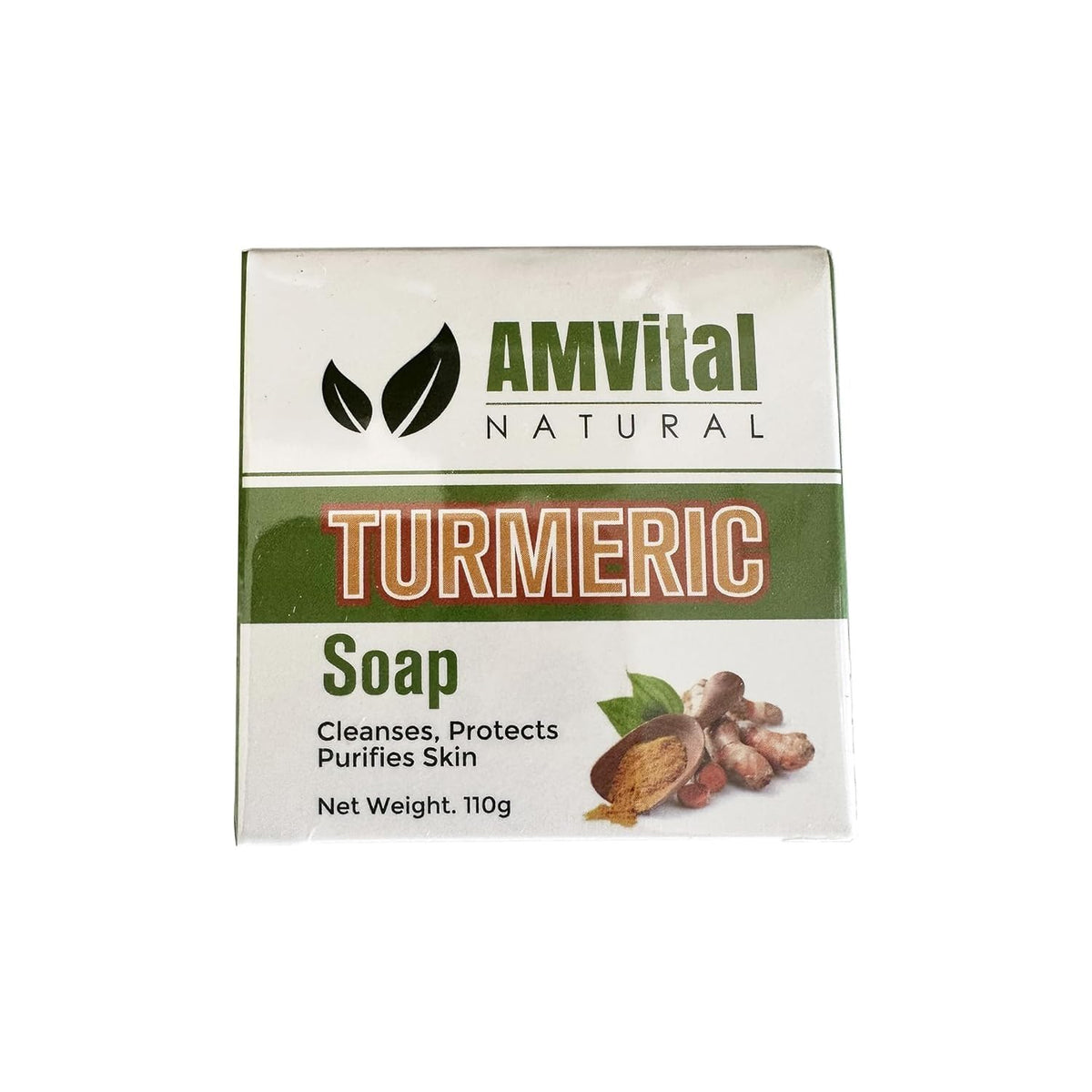 AMVital cut soap section revealing color and grain showing natural turmeric distribution benefit