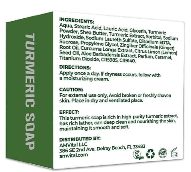 AMVital soap travel portion on dish illustrating portability and long-lasting use