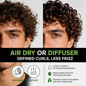 AN BAILIHUA applied to damp hair demonstrating curl definition benefits