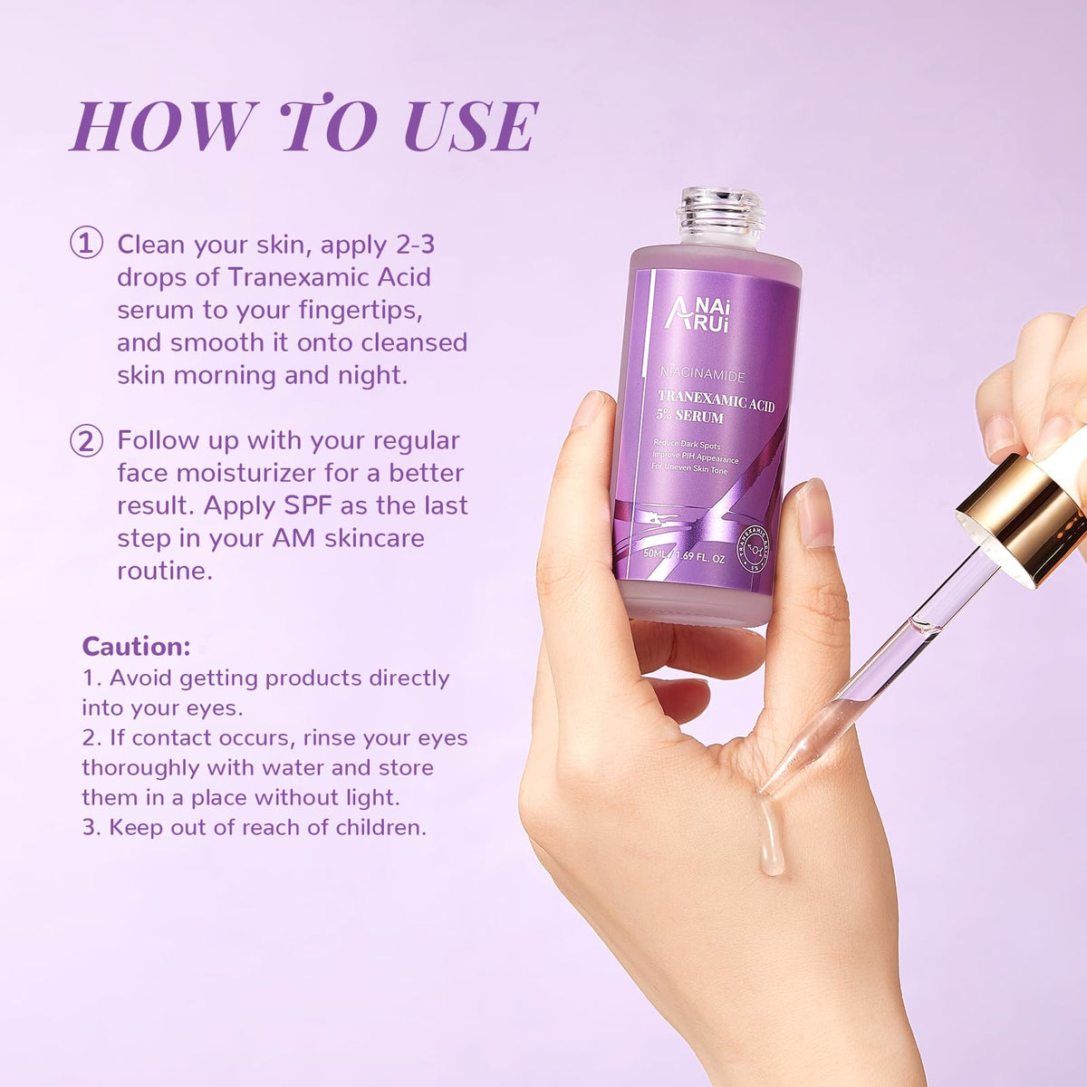 ANAI RUI serum on skin being applied showing smooth finish benefit