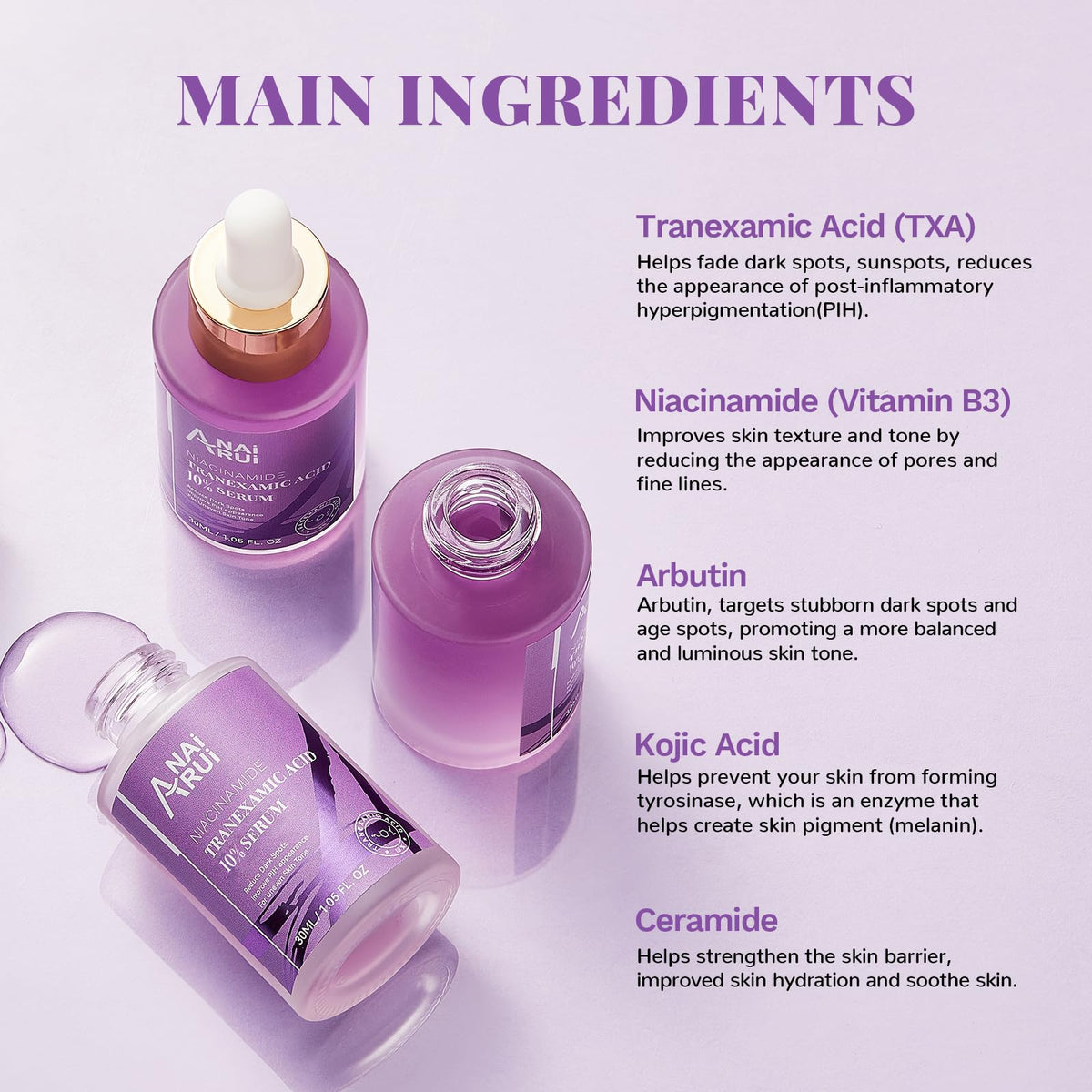 ANAI RUI close-up texture shot showing lightweight serum absorption benefit