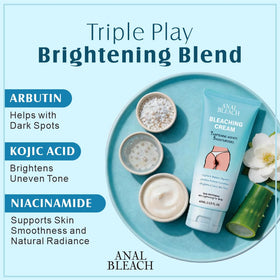 anal bleach used on bikini line illustrating targeted tone-enhancing care