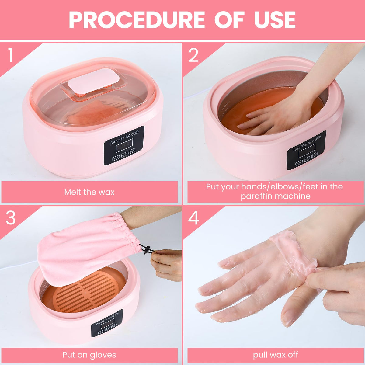 Ananelleo accessories laid out with wax packs, disposable mitts, brush and silicone spoon for complete kit
