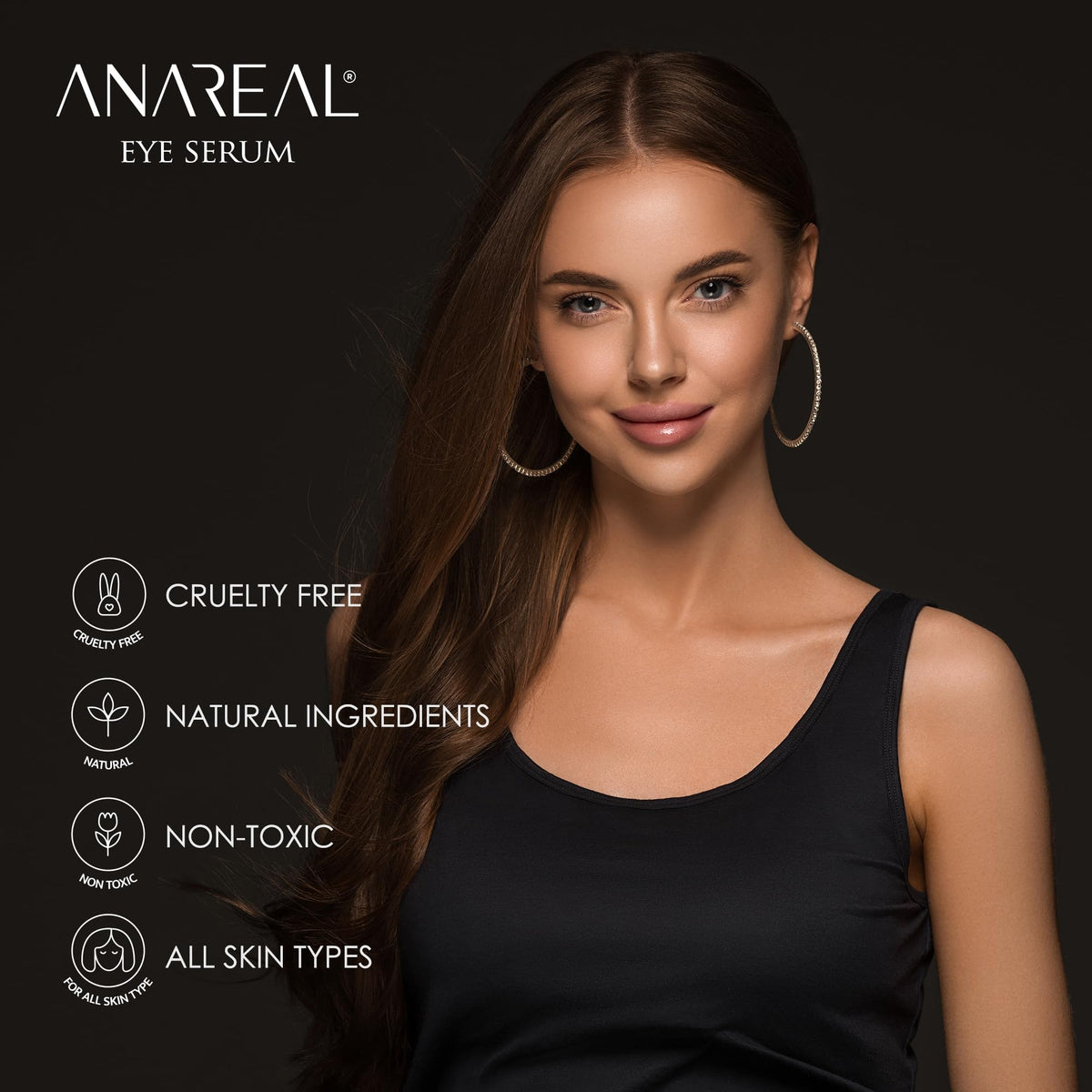 ANAREAL close-up of stainless-steel 360° roller for cooling massage benefit