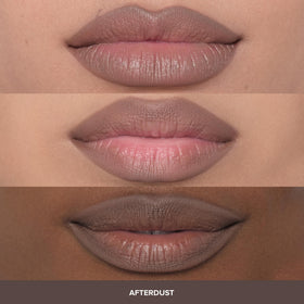 Anastasia Beverly Hills Afterdust applied to lips demonstrating clean definition