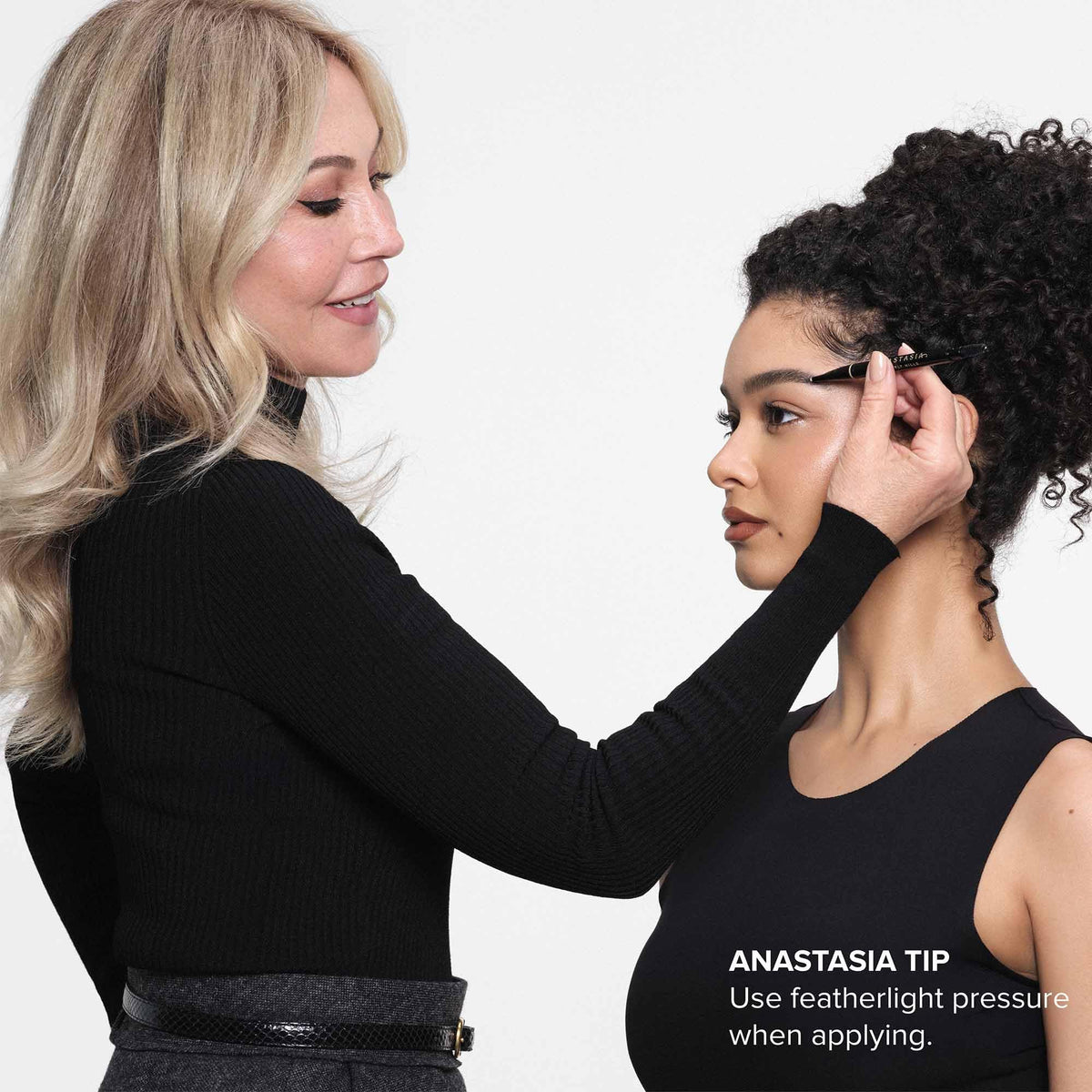 Anastasia Beverly Hills packaging label showing shade Ebony and ingredients