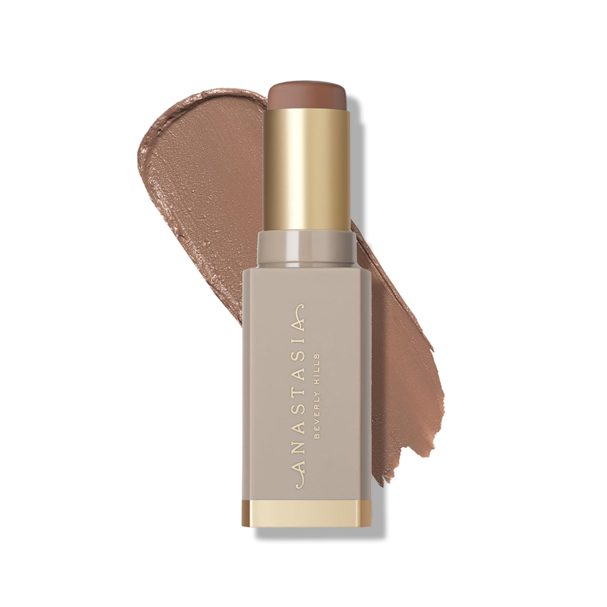 Anastasia Beverly Hills front view of contour stick, clear brand and compact design benefits