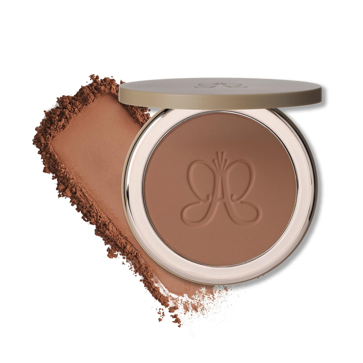 Anastasia Beverly Hills pan close-up reveals finely milled powder for smooth finish