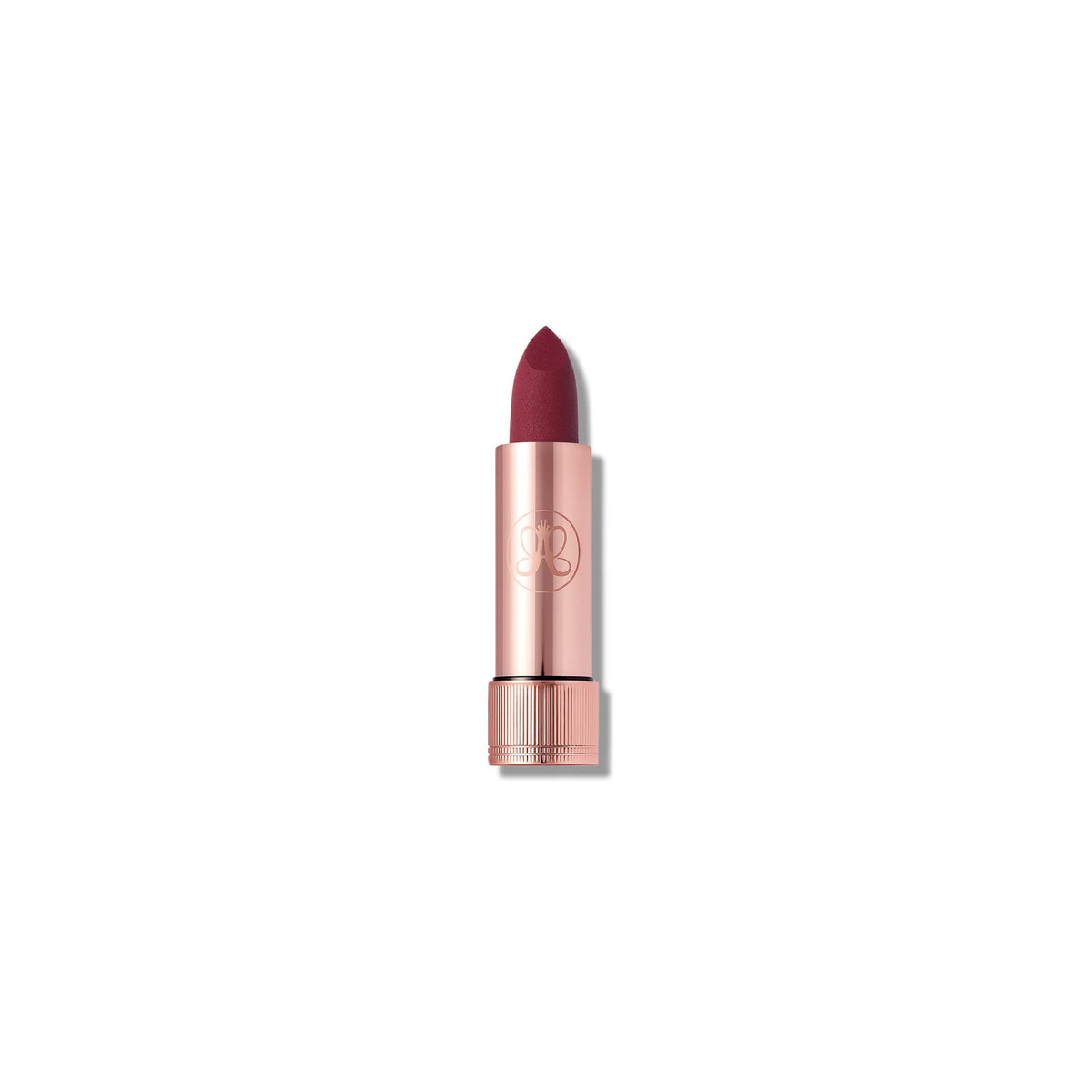 Anastasia Beverly Hills lipstick front packaging showing blackberry shade and elegant tube