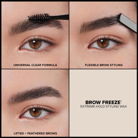 Anastasia Beverly Hills spoolie brushing brows to sculpt and hold shape